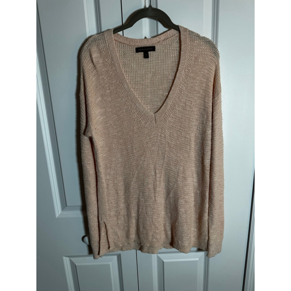 Banana Republic Pink V-Neck Sweater M